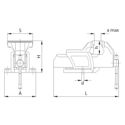 BISON Bänkskruvstycke 125x100 mm (1250-125L) Heavy Duty